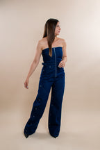 Strapless Juana denim jumpsuit - MM SHOP