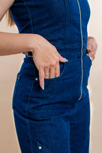 Strapless Juana denim jumpsuit - MM SHOP