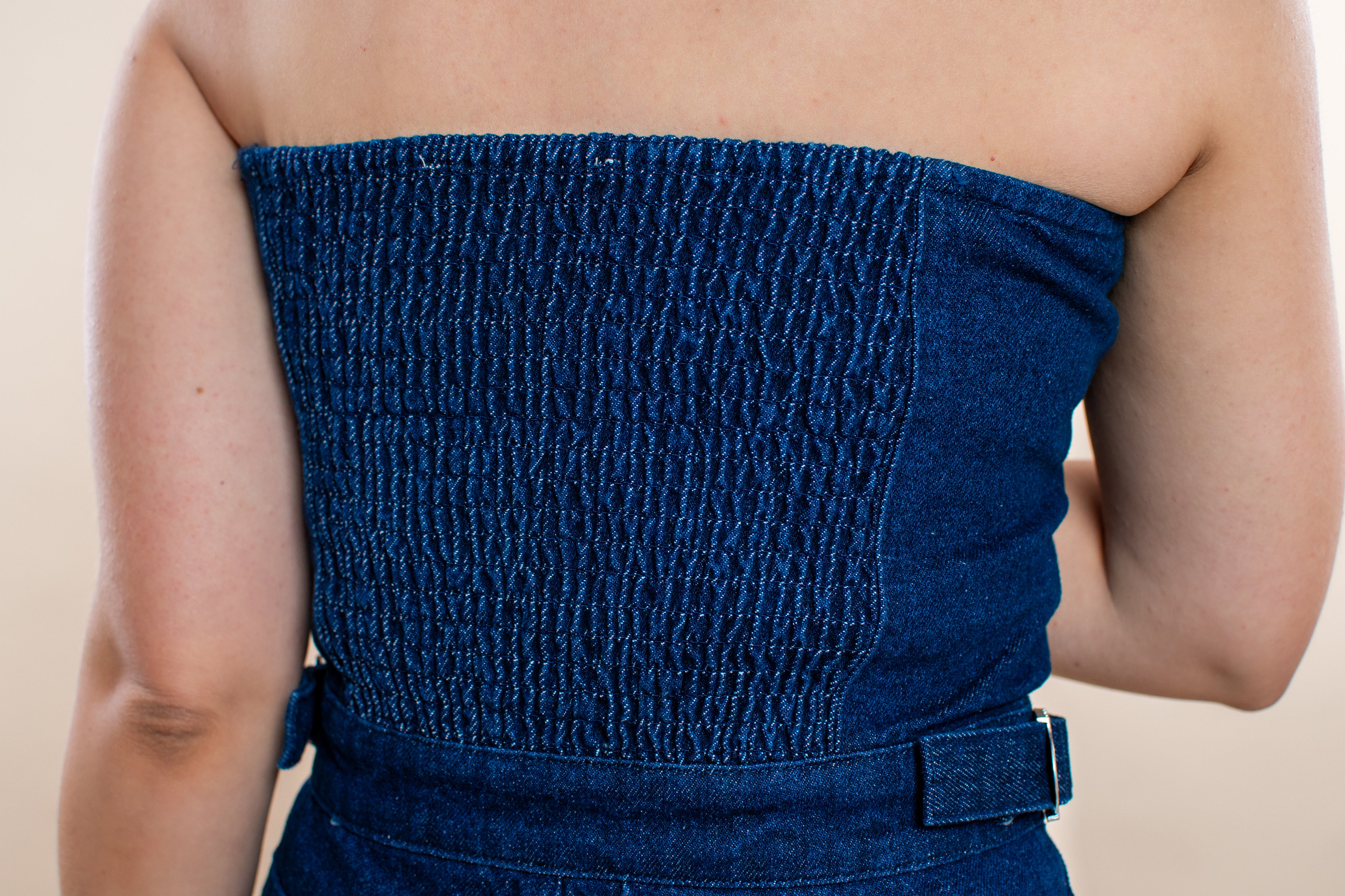 Strapless Juana denim jumpsuit - MM SHOP