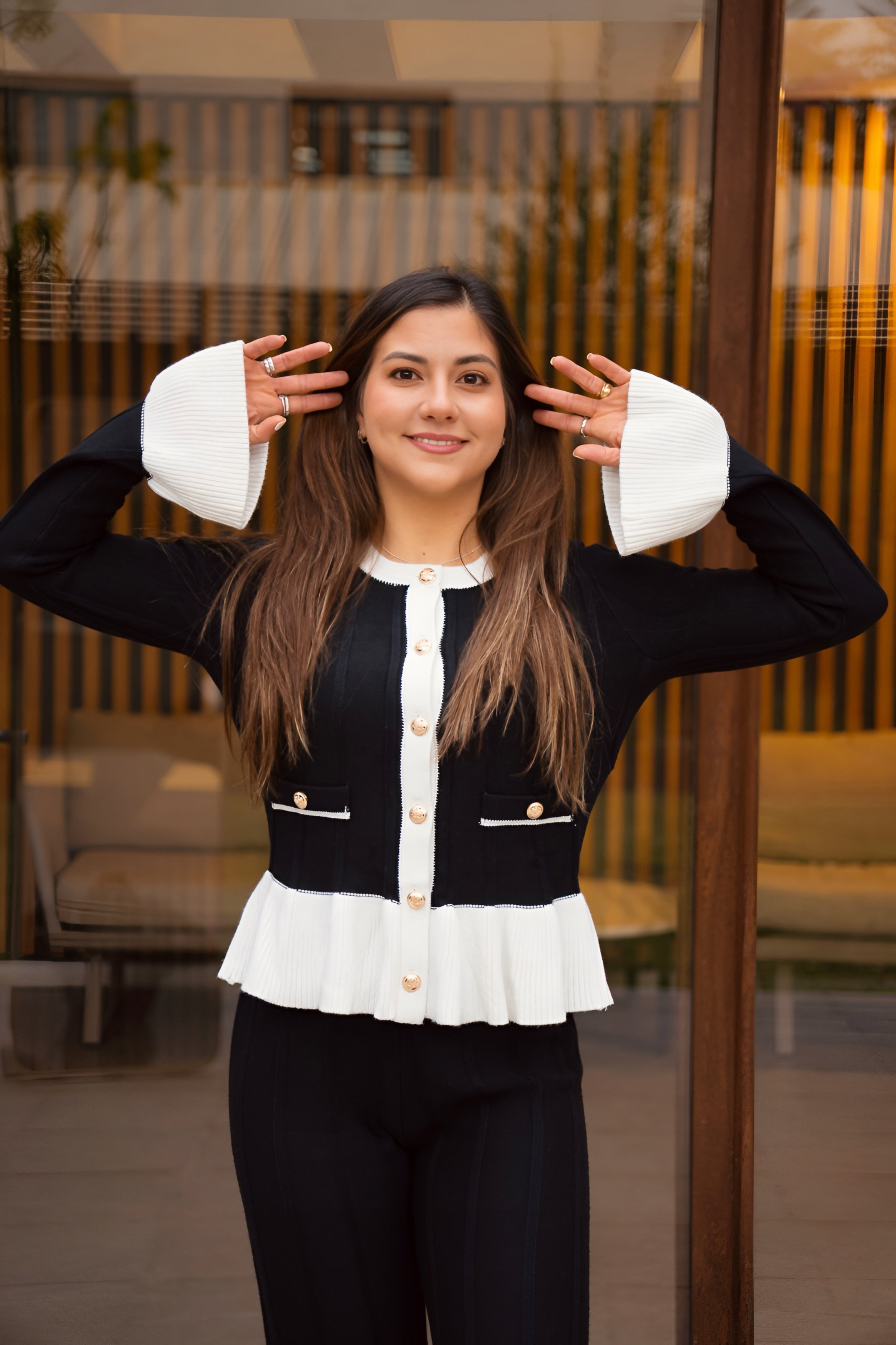 Conjunto Cardigan Negro