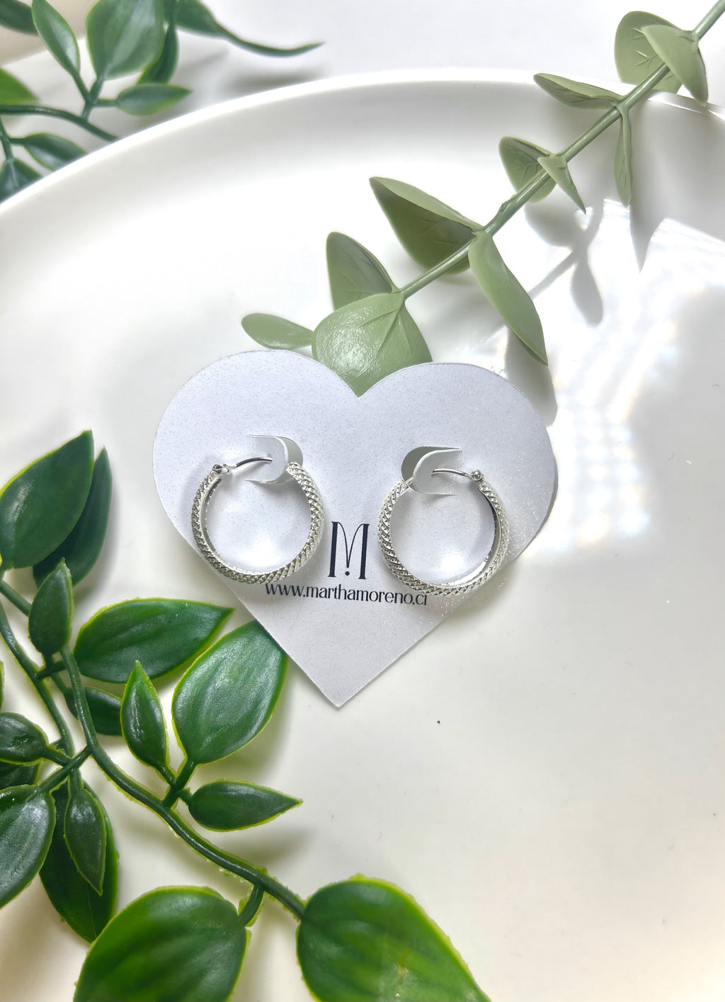 Aros argolla texturizada en plata 925