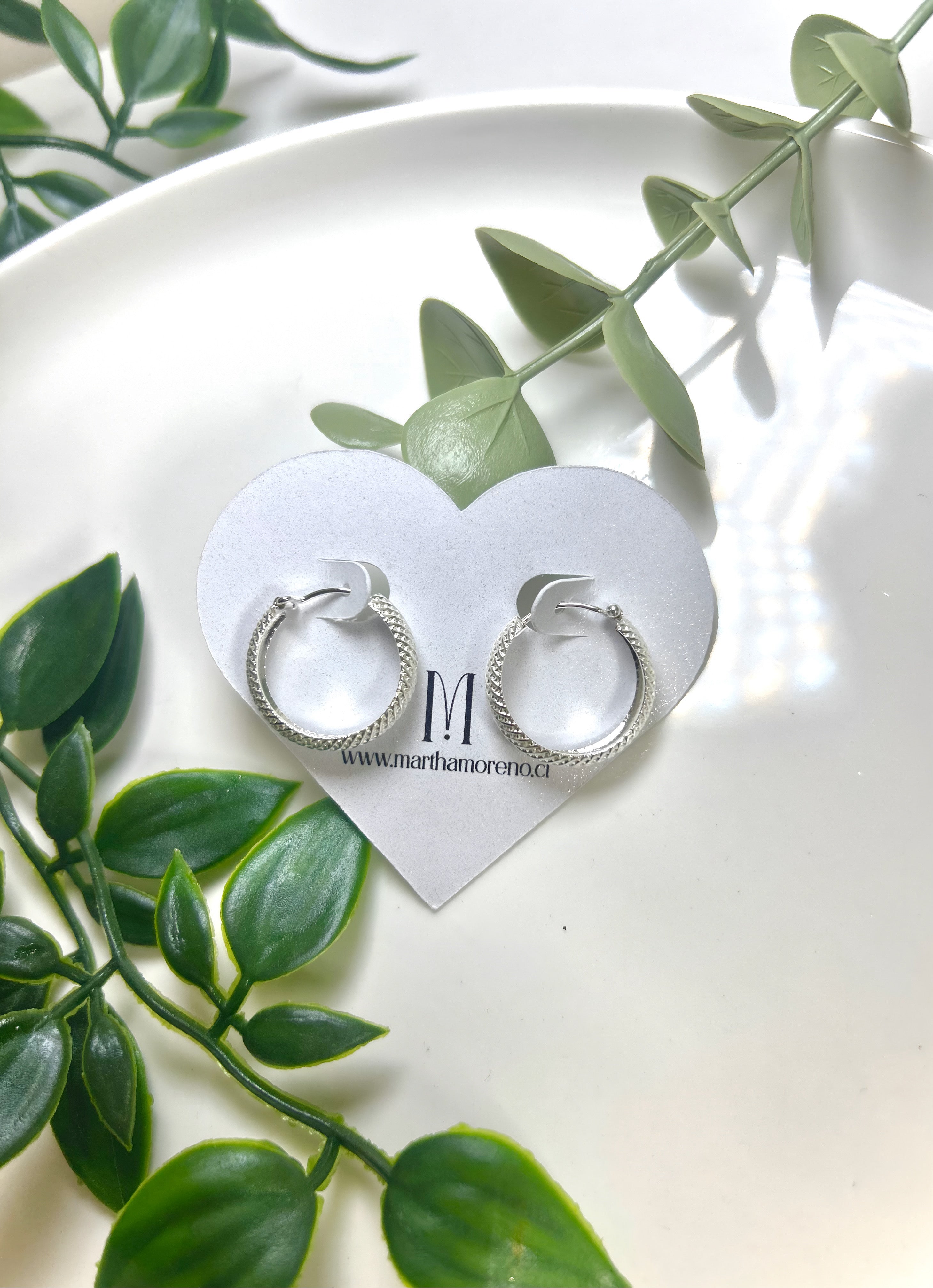 Aros argolla texturizada en plata 925