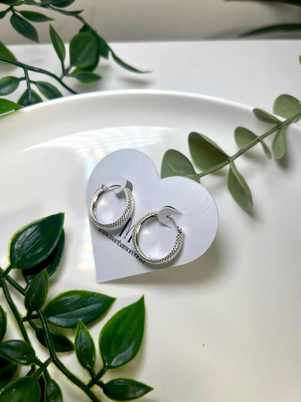 Aros argolla texturizada en plata 925