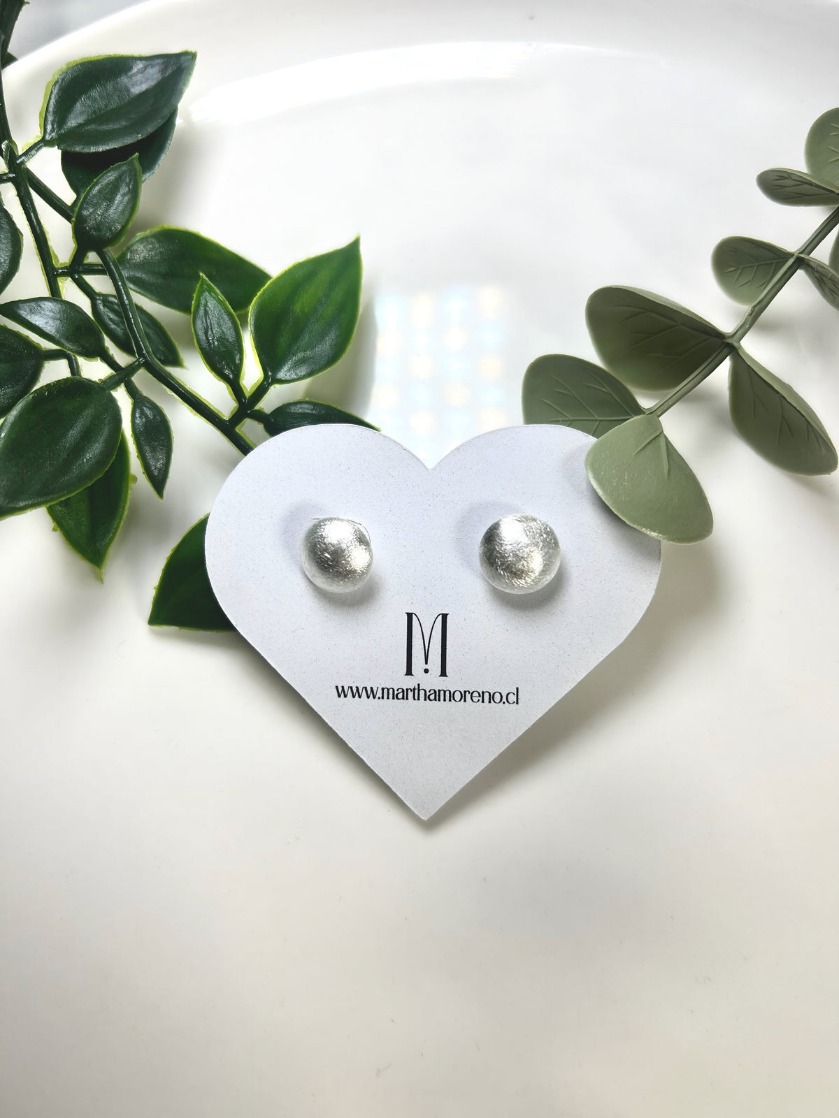 Aros boton esfera satinados