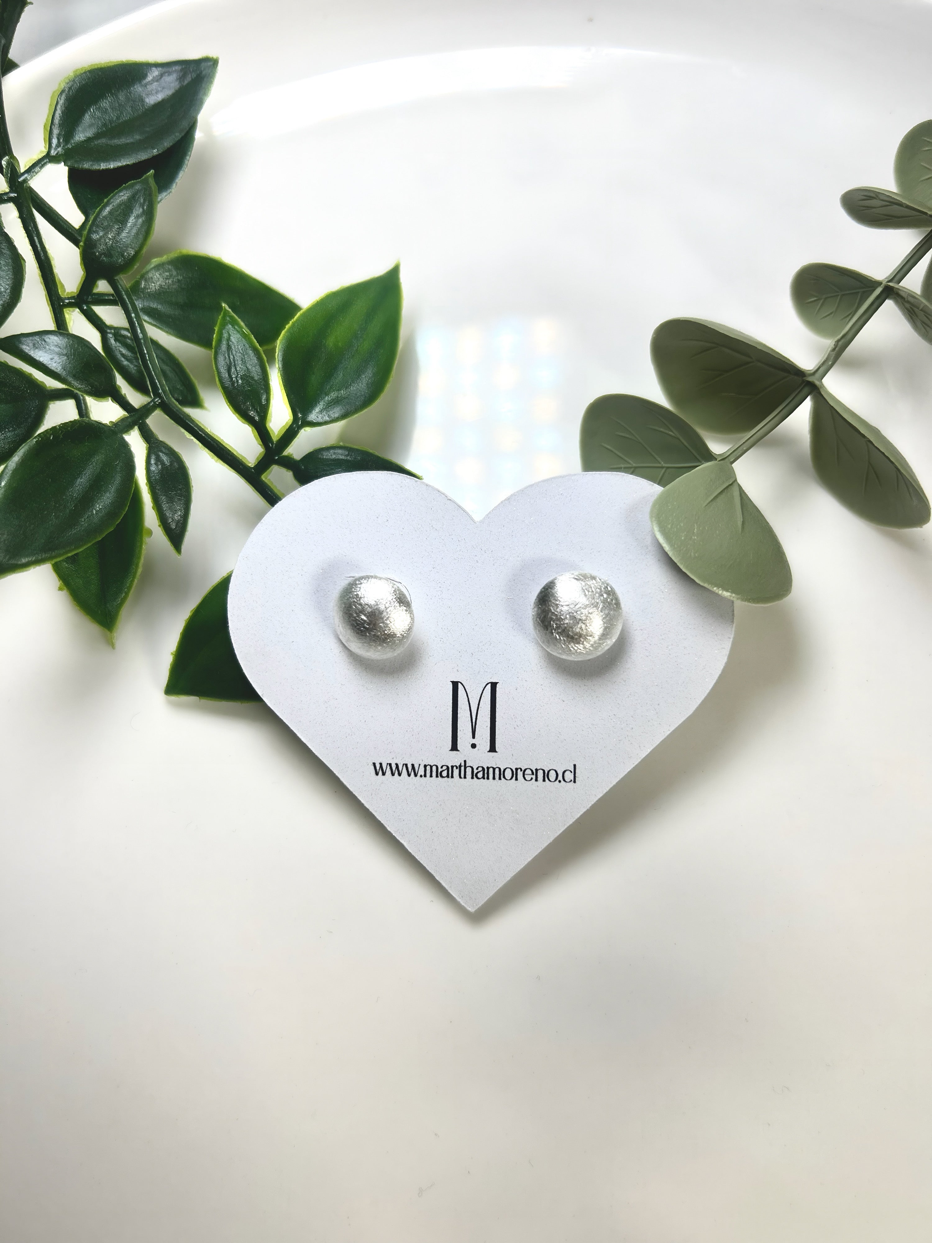 Aros boton esfera satinados