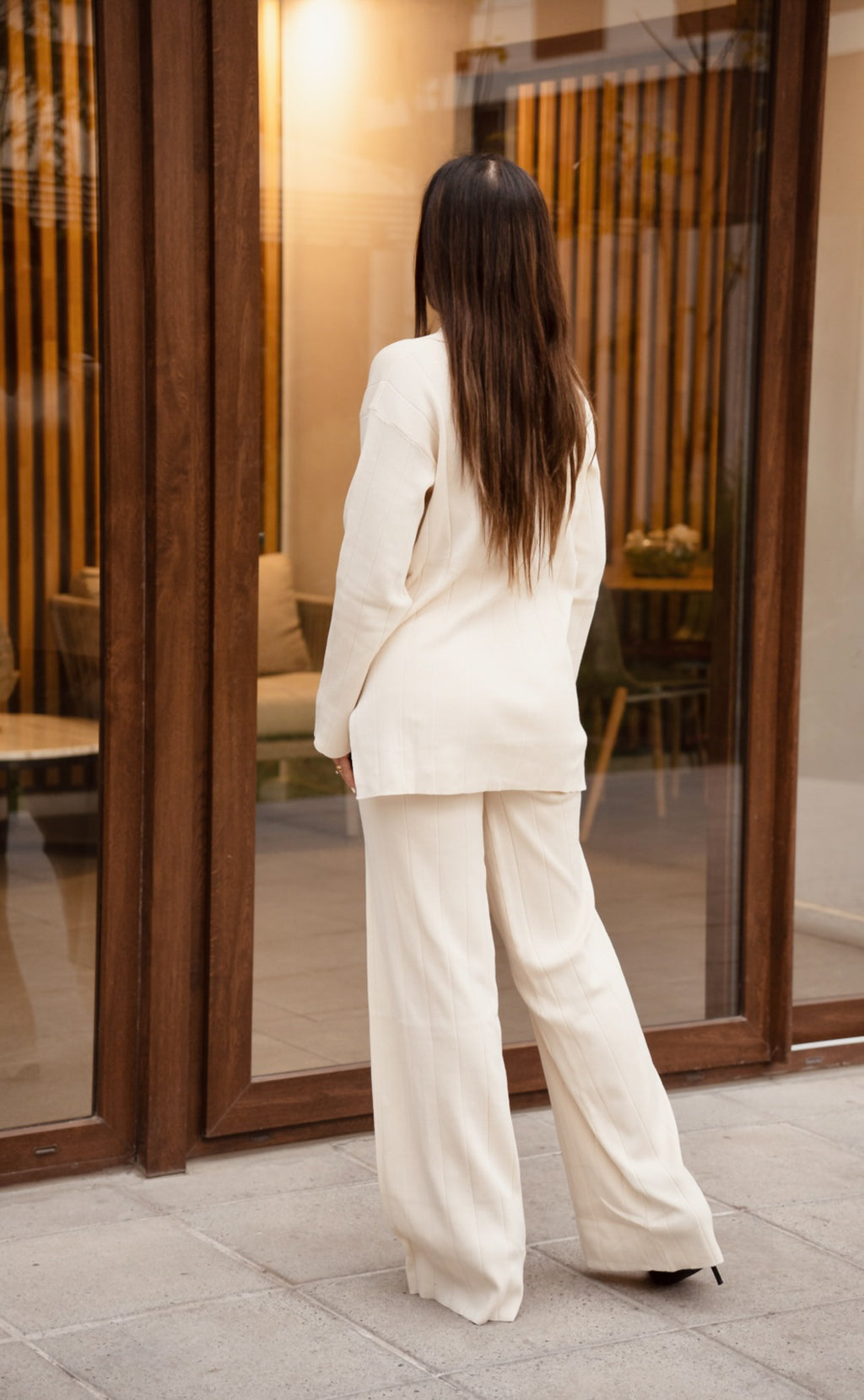 Conjunto Punto Acanalado Beige