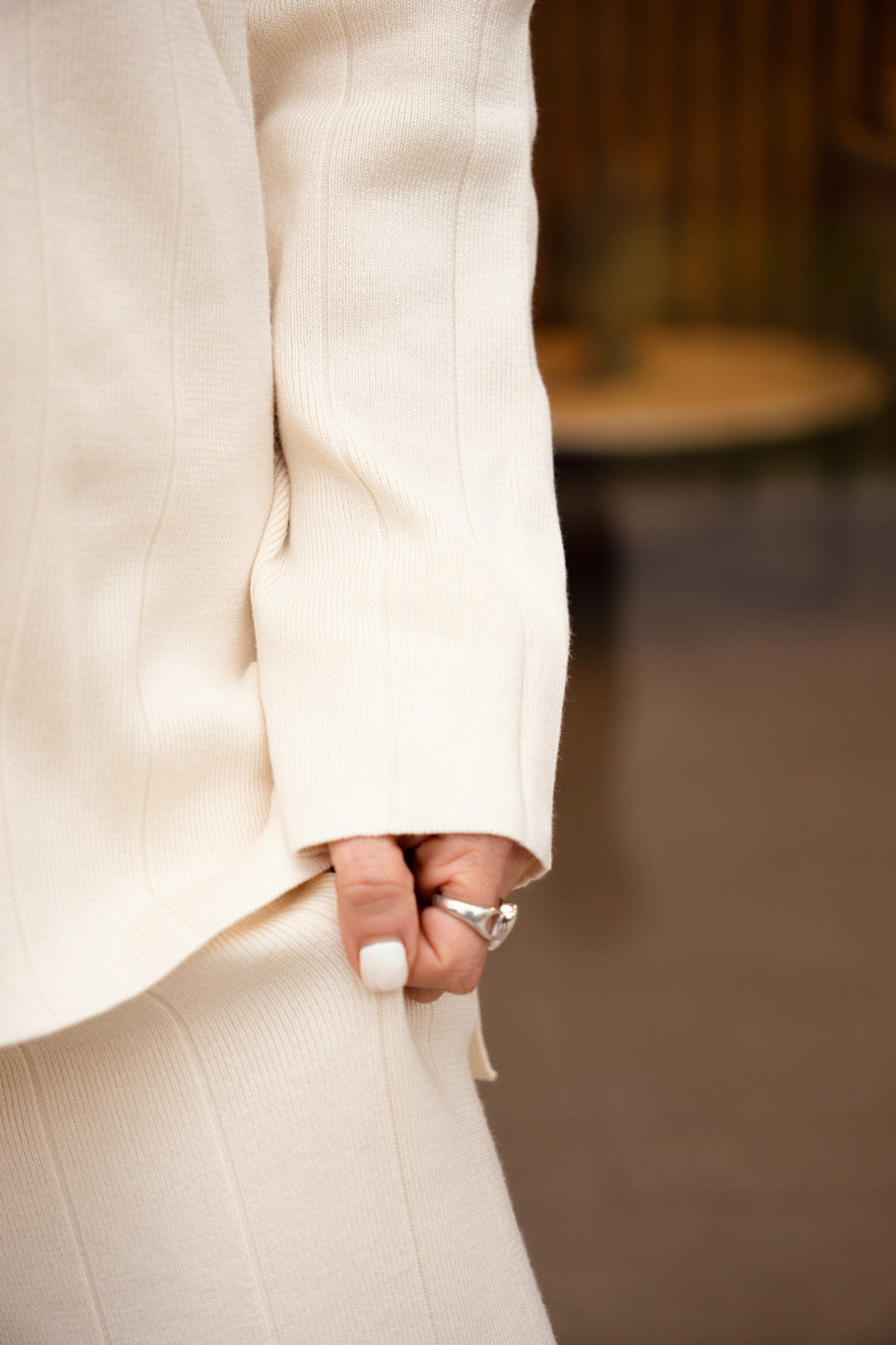 Conjunto Punto Acanalado Beige