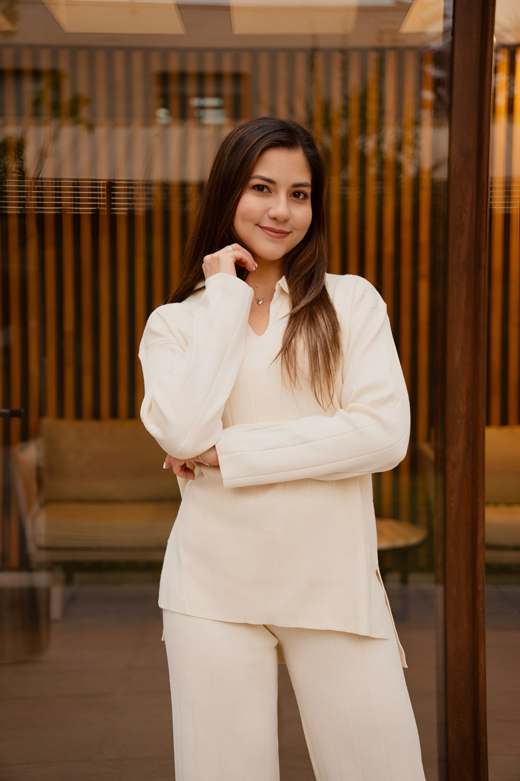 Conjunto Punto Acanalado Beige