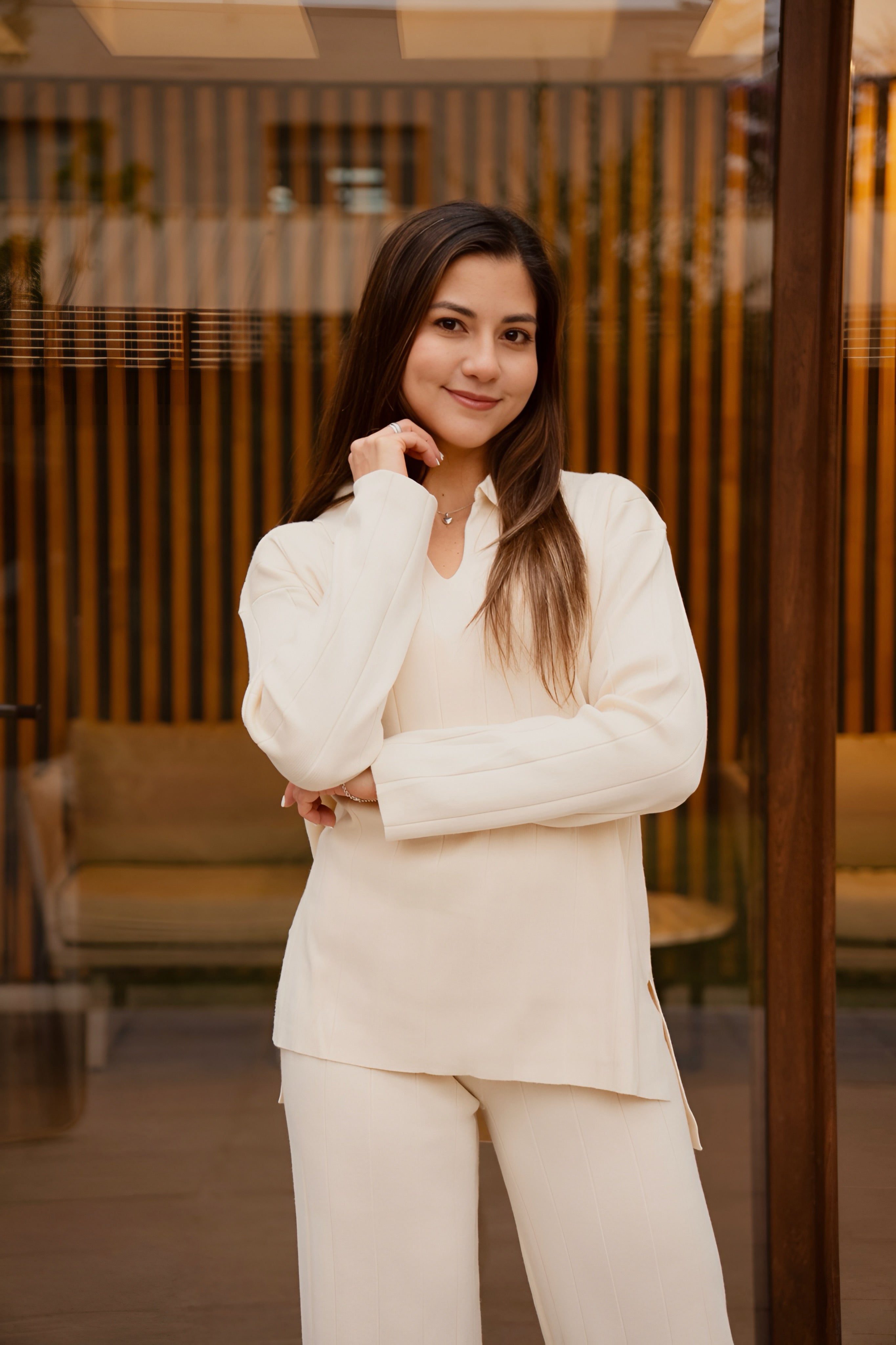 Conjunto Punto Acanalado Beige