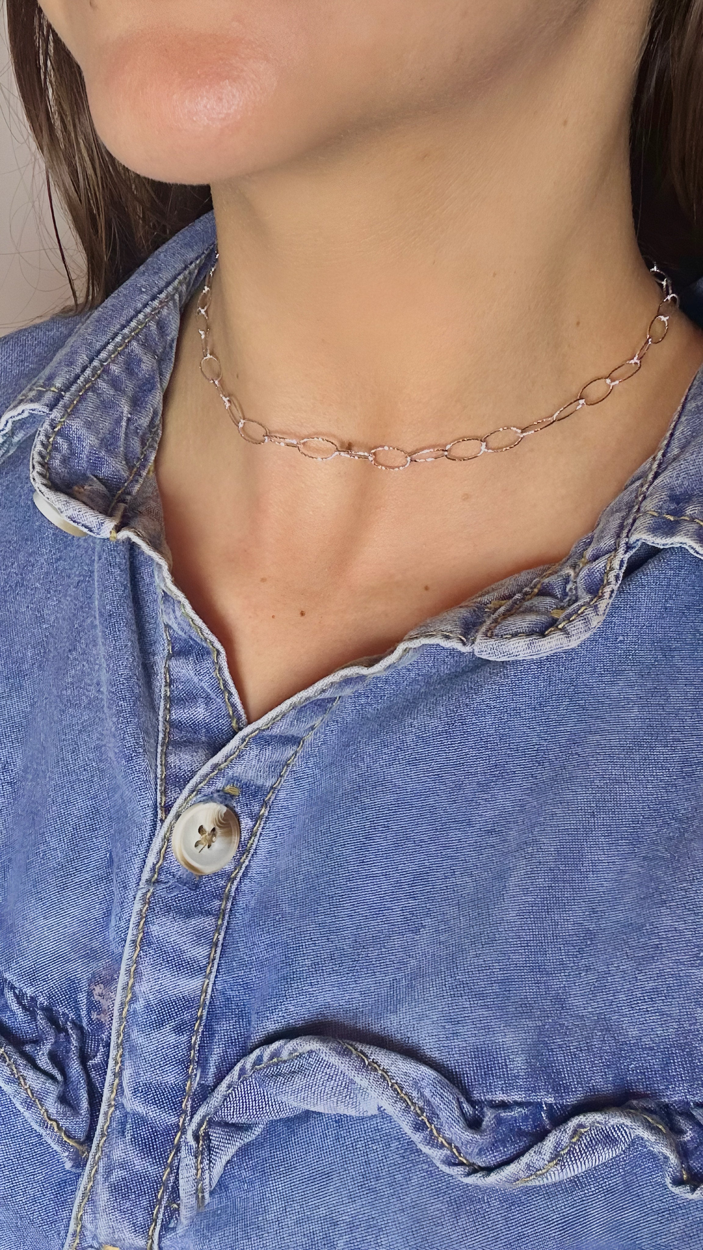 Collar chocker de plata 925 - 42 cm