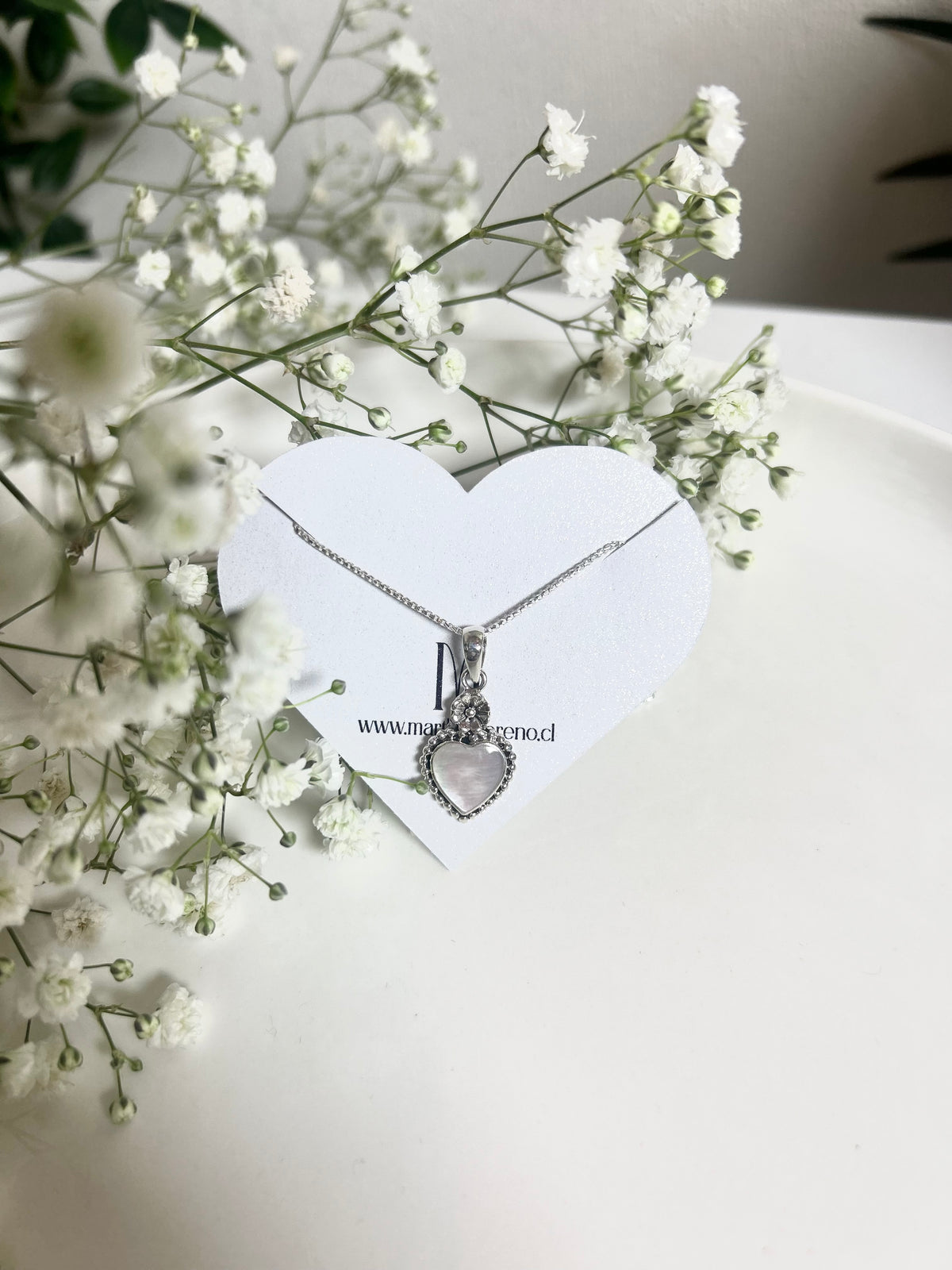 Collar corazón y nácar