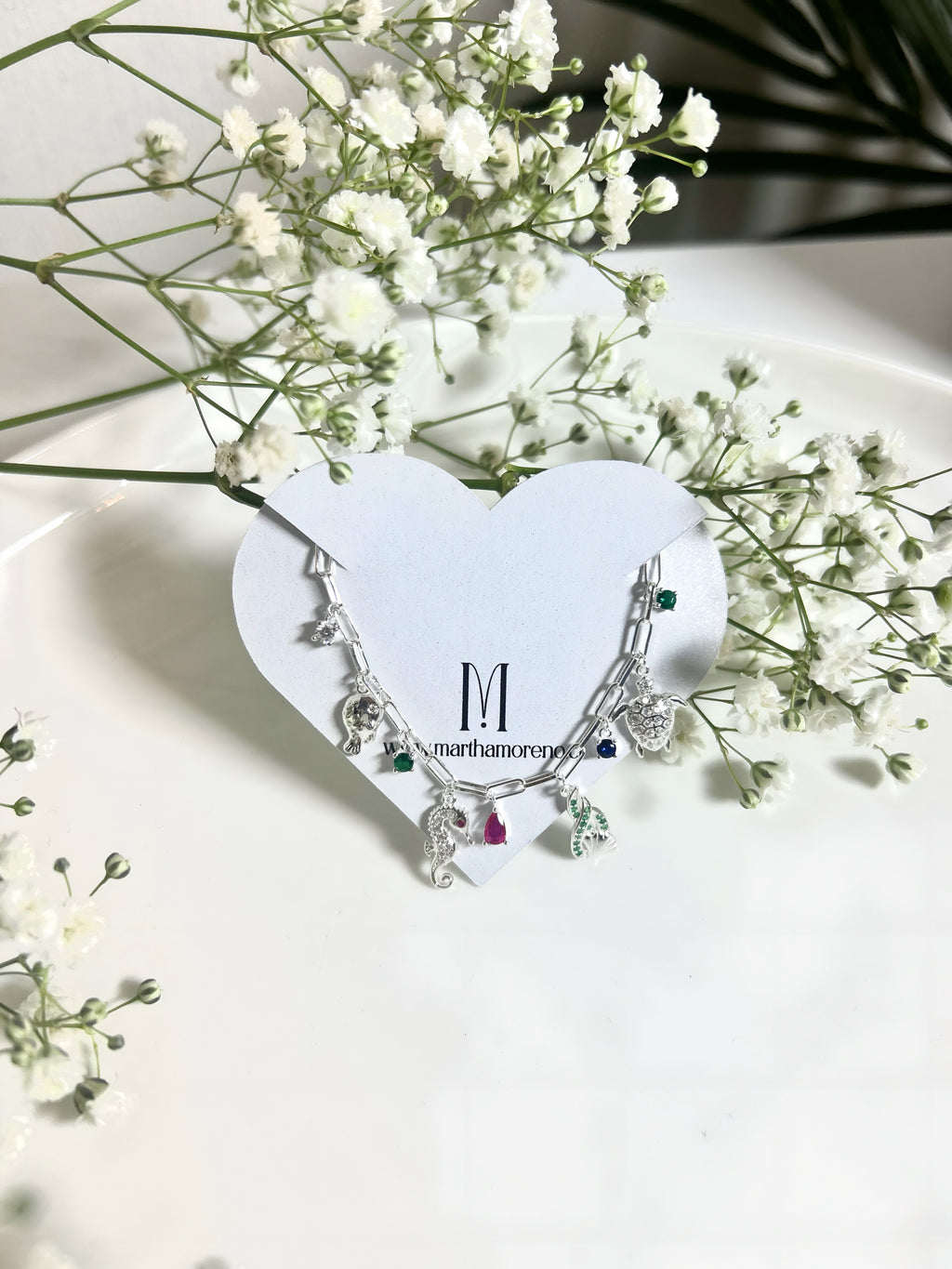 Collar charm oceánico en plata 925