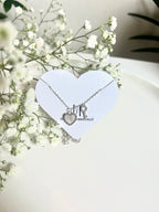 Collar de corazón, nácar, circones y llave