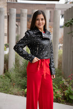 Chaqueta Biker Negra Brillante