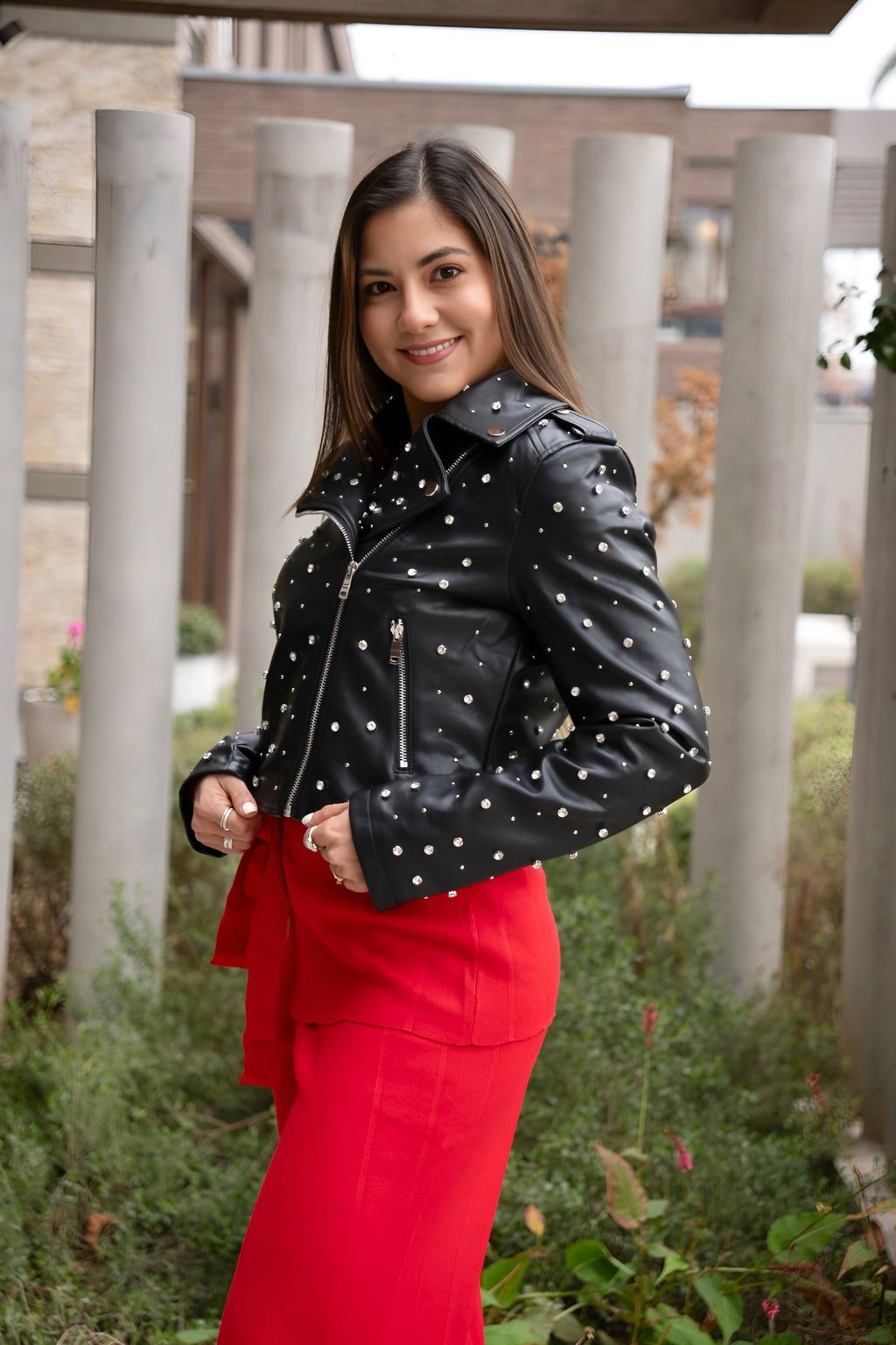 Chaqueta Biker Negra Brillante