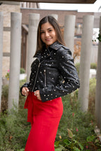 Chaqueta Biker Negra Brillante