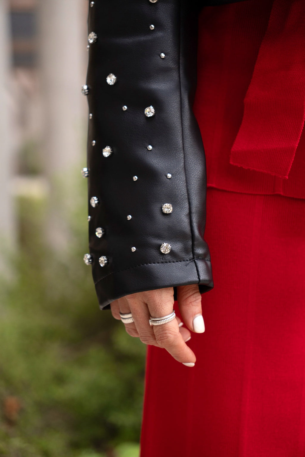 Chaqueta Biker Negra Brillante