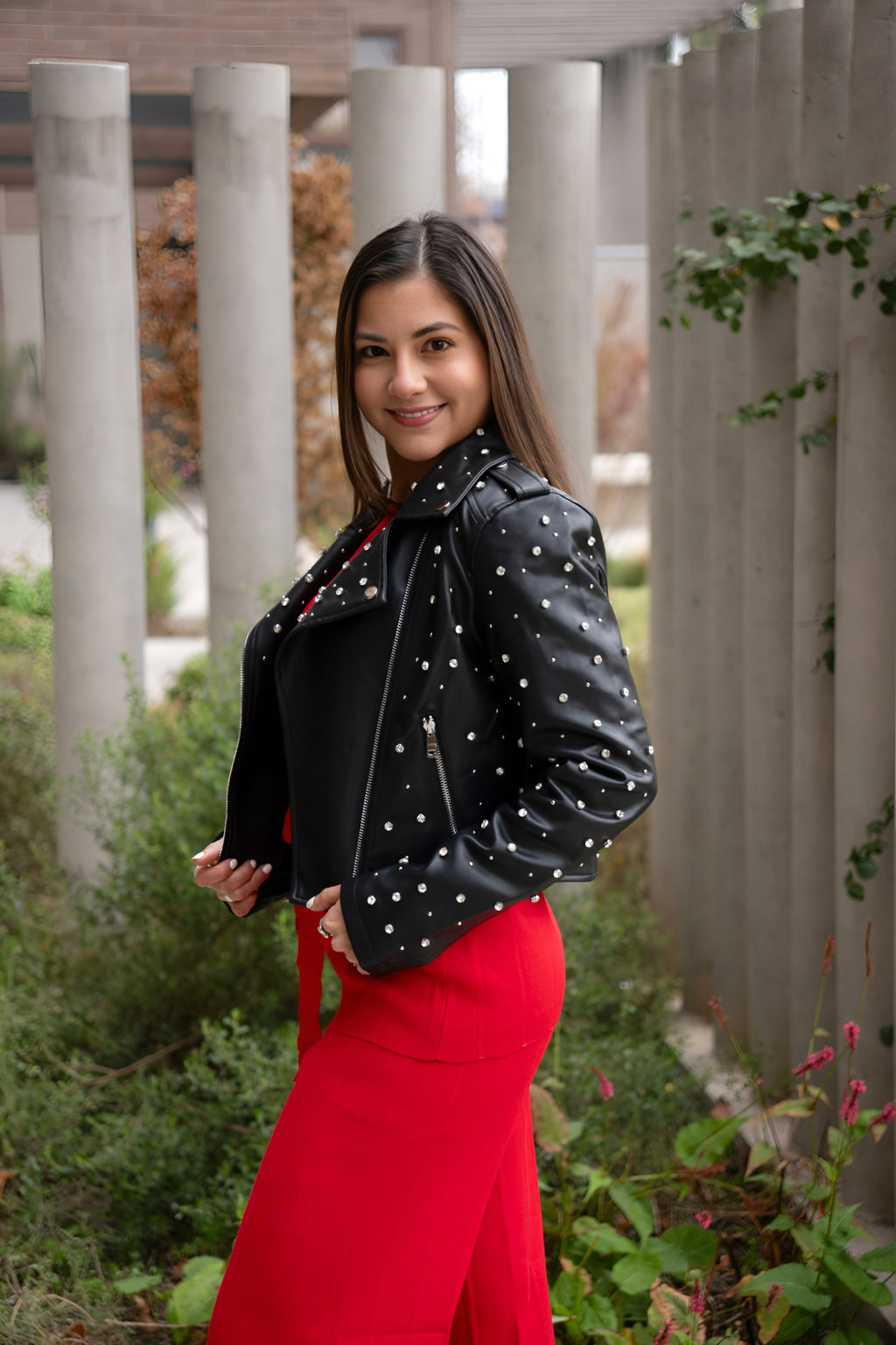 Chaqueta Biker Negra Brillante