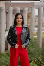 Chaqueta Biker Negra Brillante