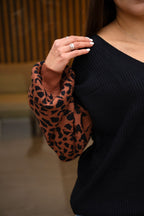 Sweater Emma Negro y Beige