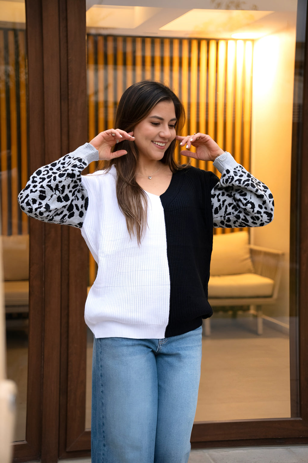 Sweater Emma Blanco y Negro