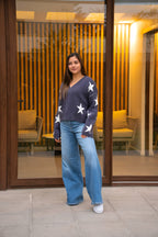 Sweater Pame Azul Estrellas