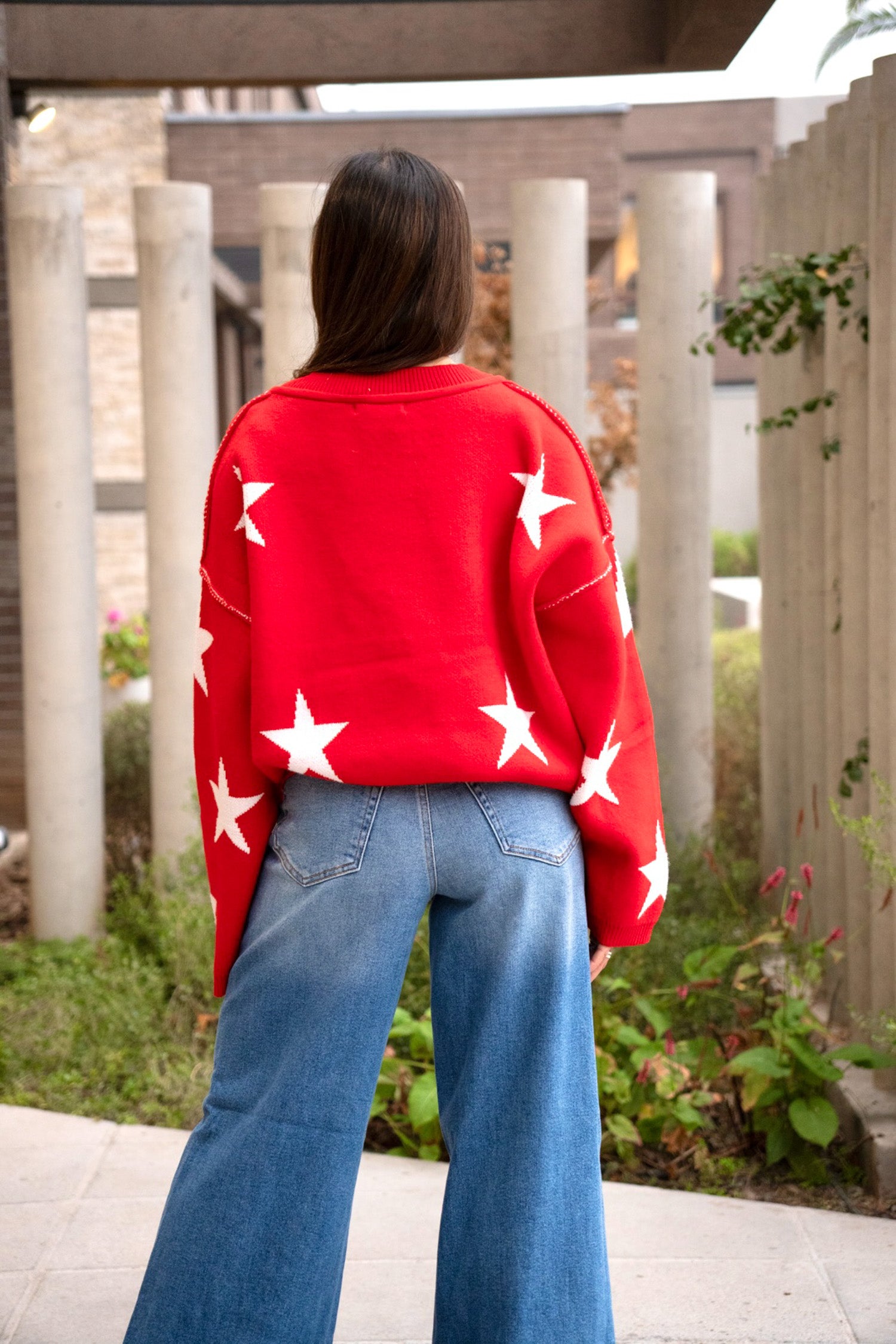 Sweater Pame Rojo Estrellas