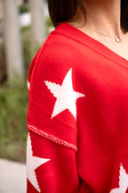 Sweater Pame Rojo Estrellas