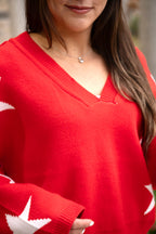 Sweater Pame Rojo Estrellas