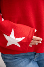 Sweater Pame Rojo Estrellas
