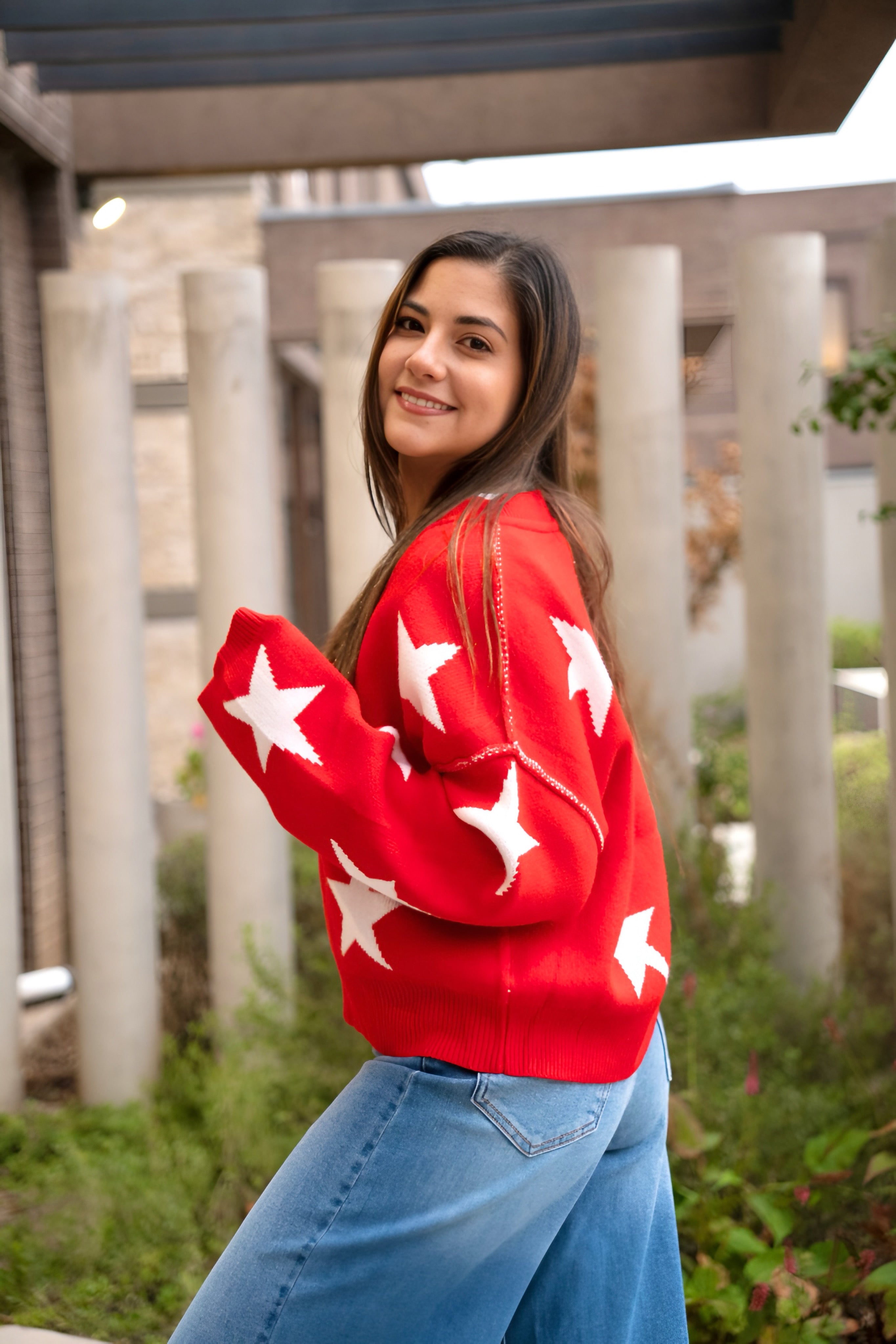 Sweater Pame Rojo Estrellas