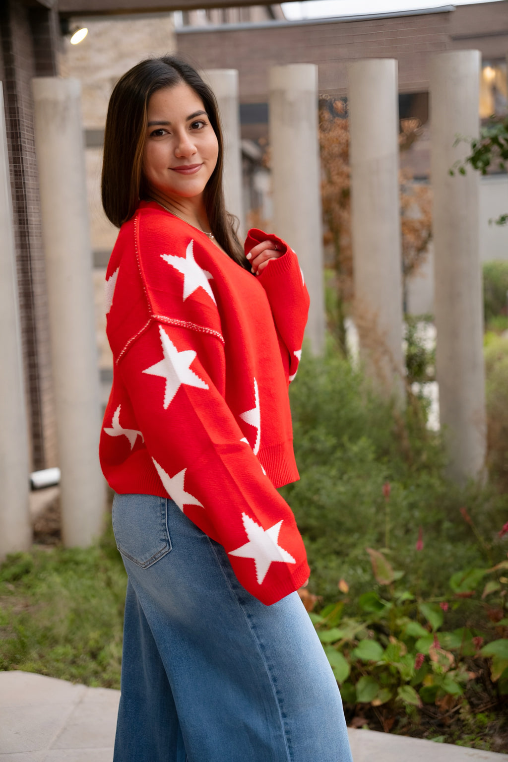 Sweater Pame Rojo Estrellas