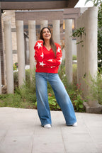 Sweater Pame Rojo Estrellas