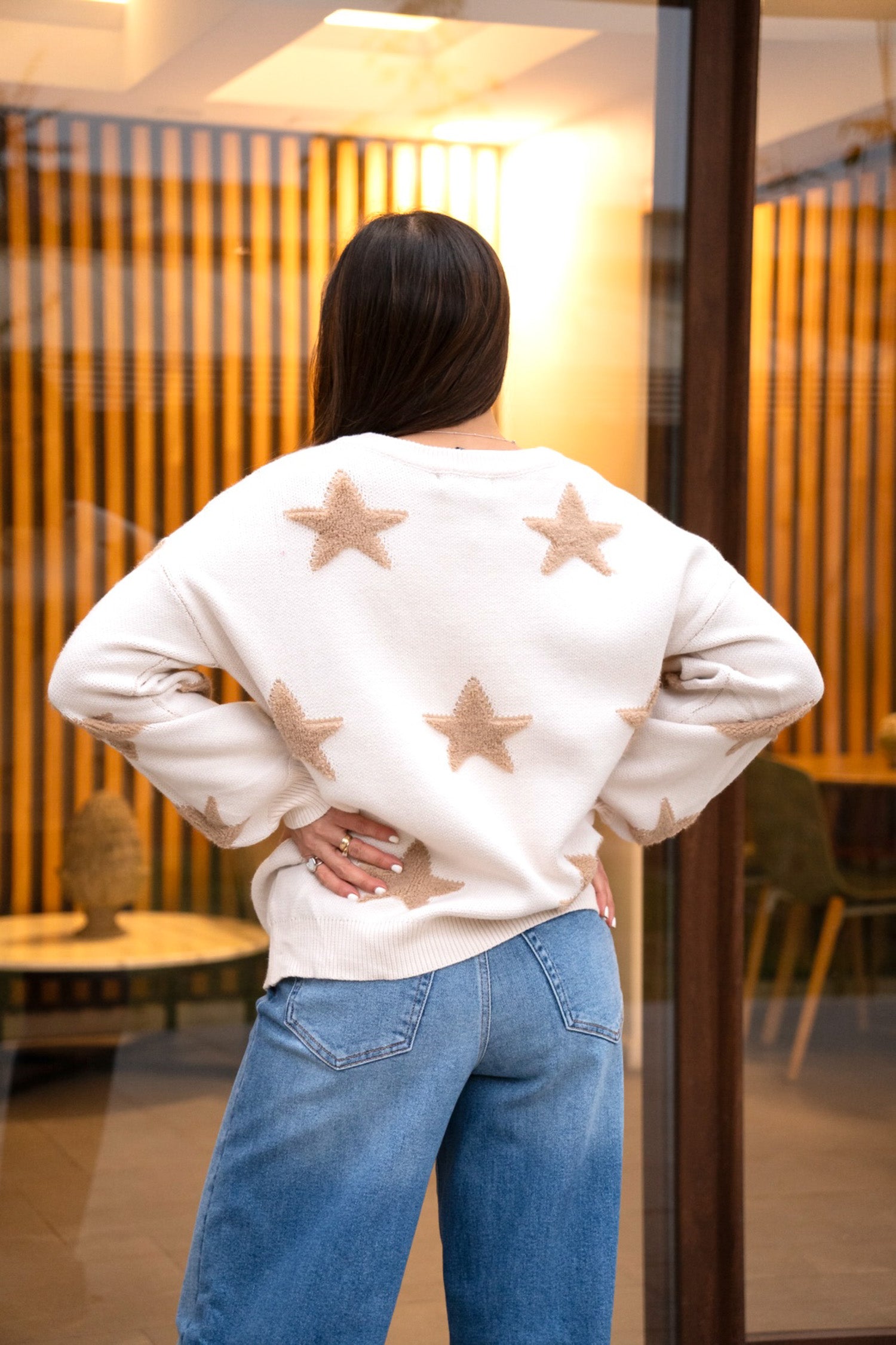 Sweater Isidora Estrellas Beige