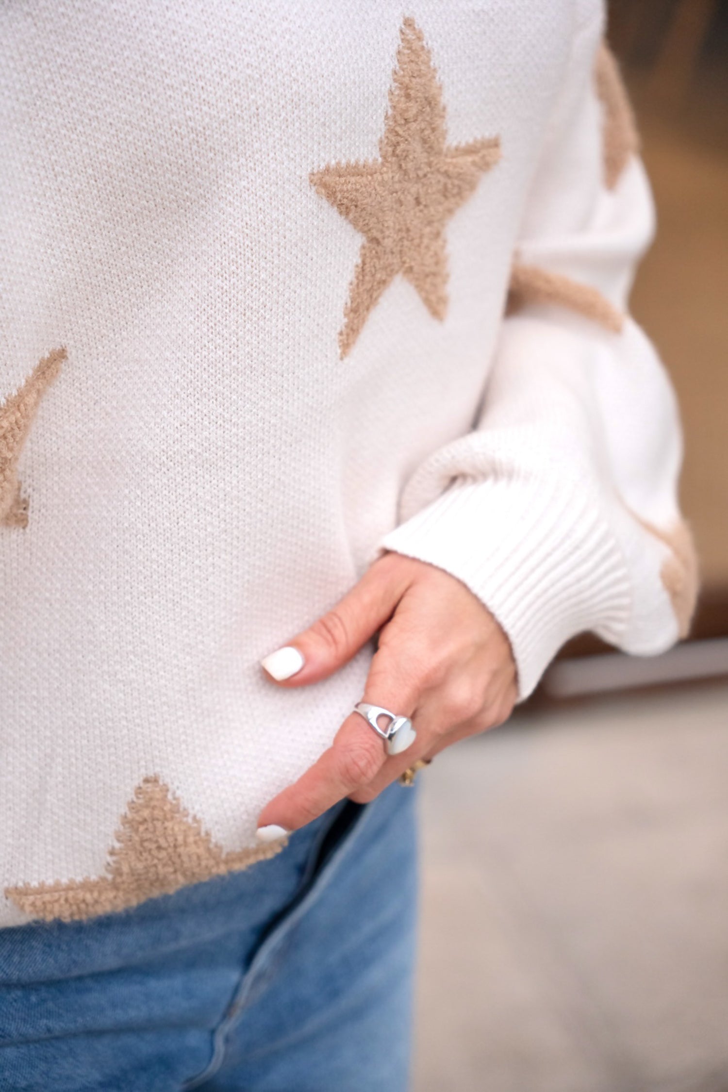 Sweater Isidora Estrellas Beige