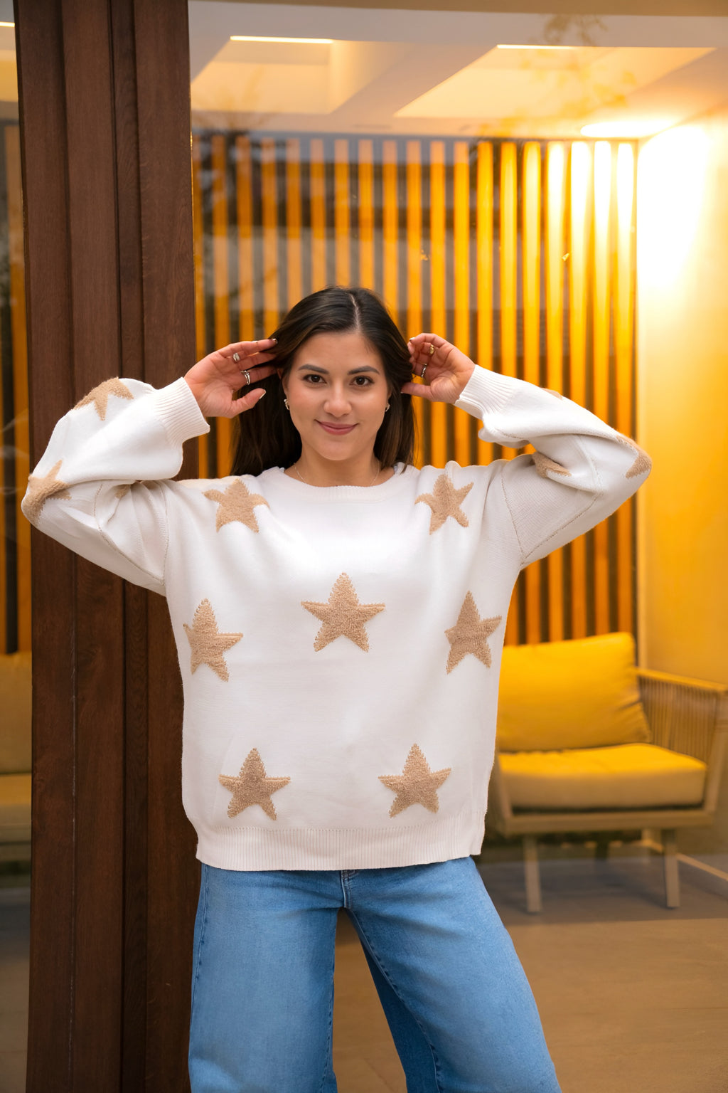 Sweater Isidora Estrellas Beige