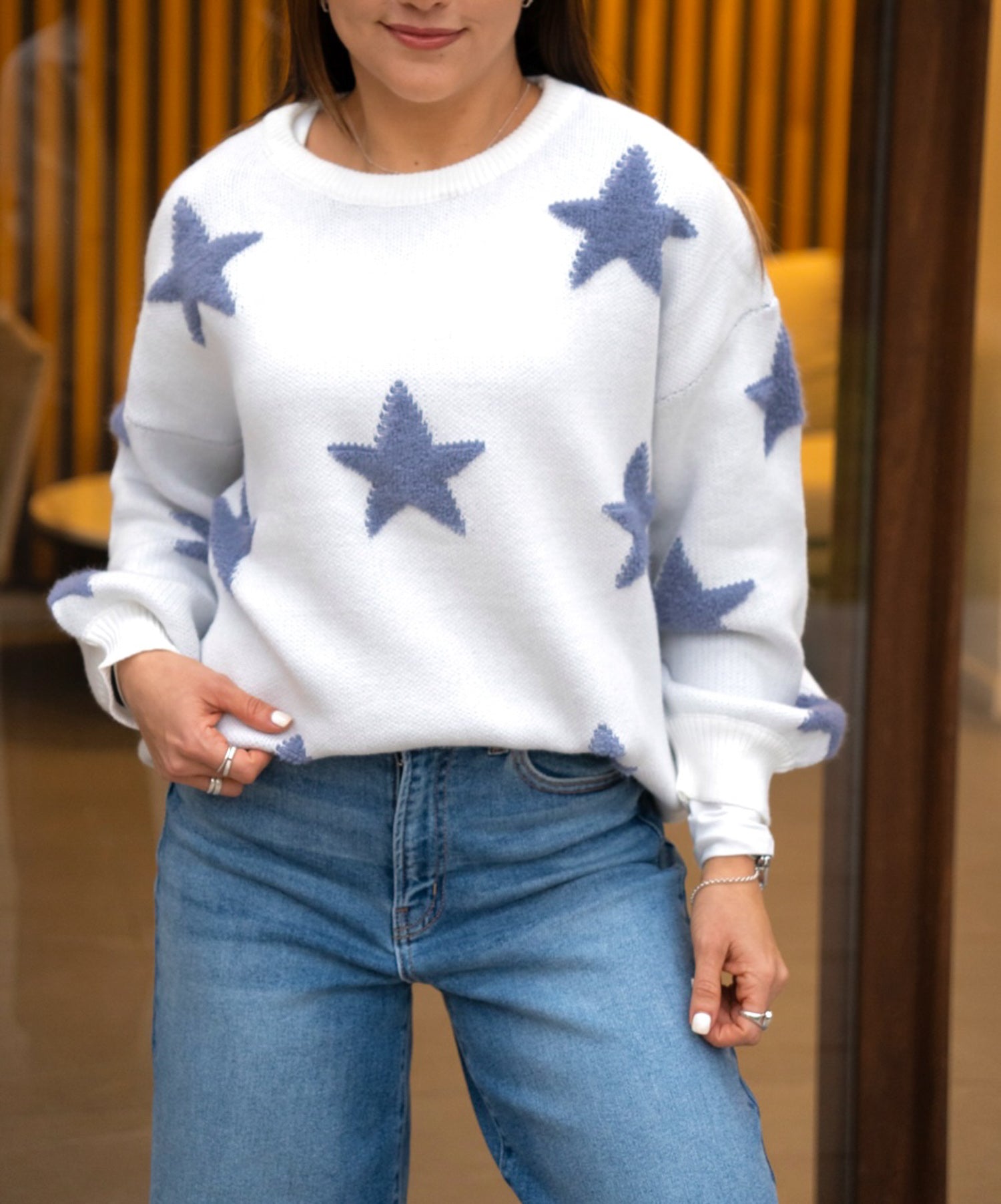 Sweater Isidora Azul Estrellas
