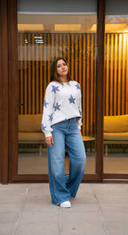 Sweater Isidora Azul Estrellas