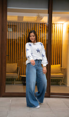 Sweater Isidora Azul Estrellas