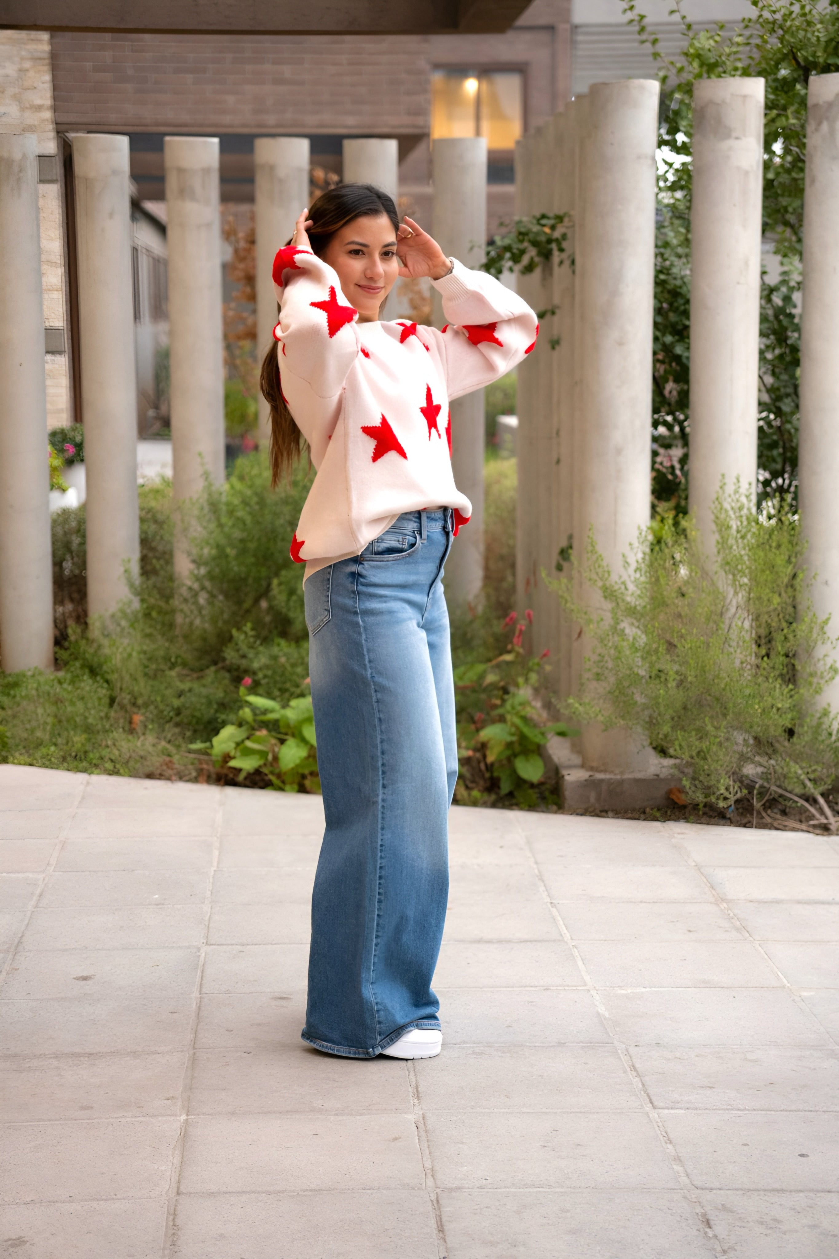 Sweater Isidora Estrellas Rojas