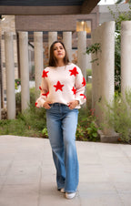 Sweater Isidora Estrellas Rojas