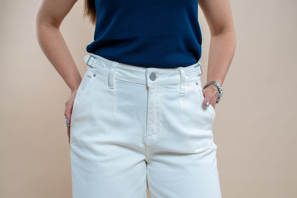 Jean Alana blanco ajustable - MM SHOP