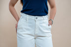 Jean Alana blanco ajustable - MM SHOP